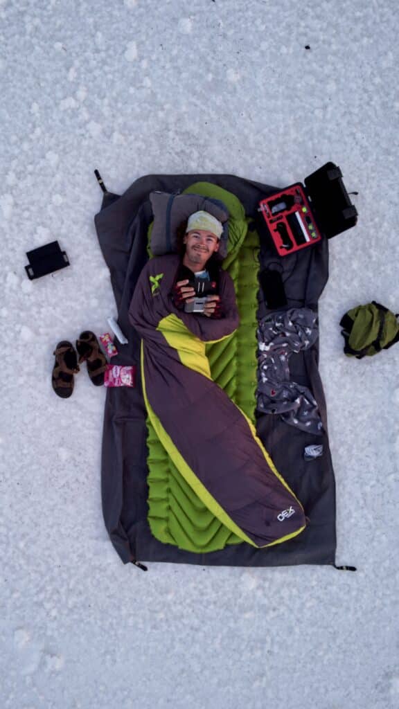 sleeping on the salt lake tuz, turkey