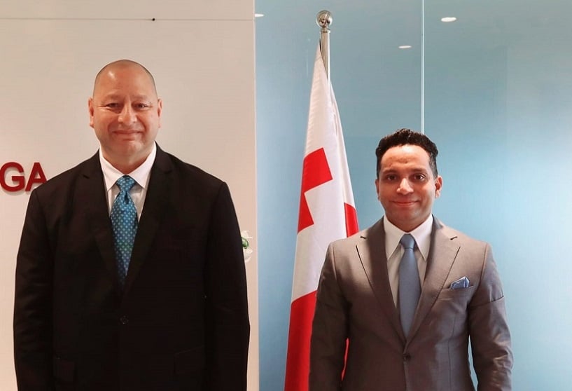 image King Tupou VI of Tonga meets with Honorary Consul Borghese