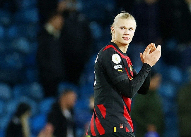 image Haaland scores twice as Man City cruise past Leeds