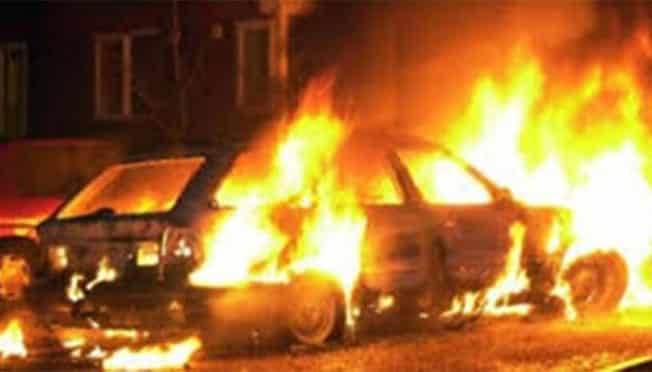 image Troodos car fire causes traffic jam