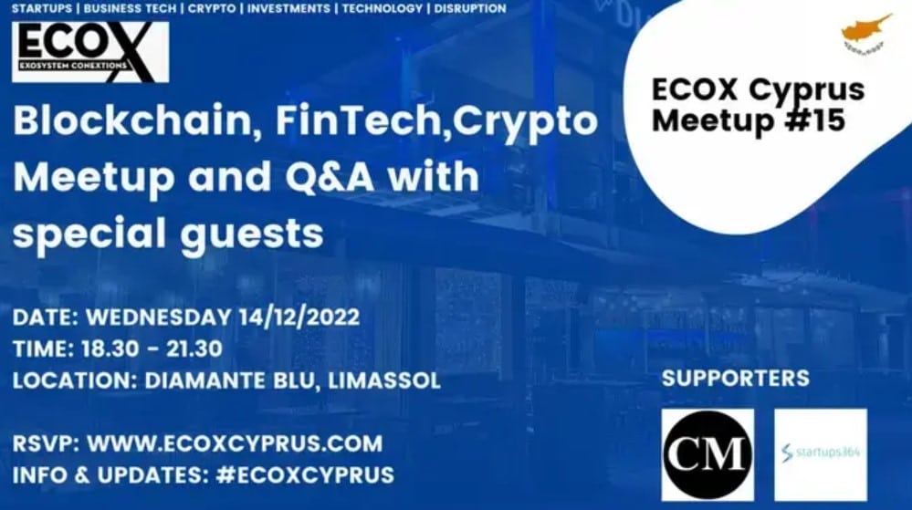 image EcoXCyprus to hold blockchain, fintech and crypto meetup
