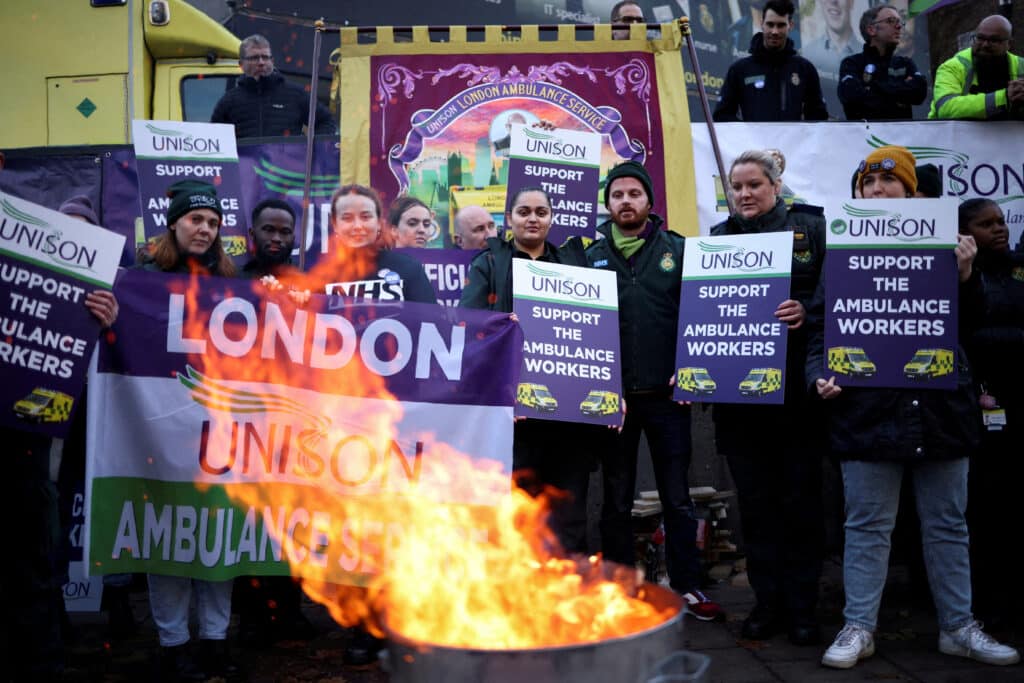 file photo: ambulance workers strike over pay, in london