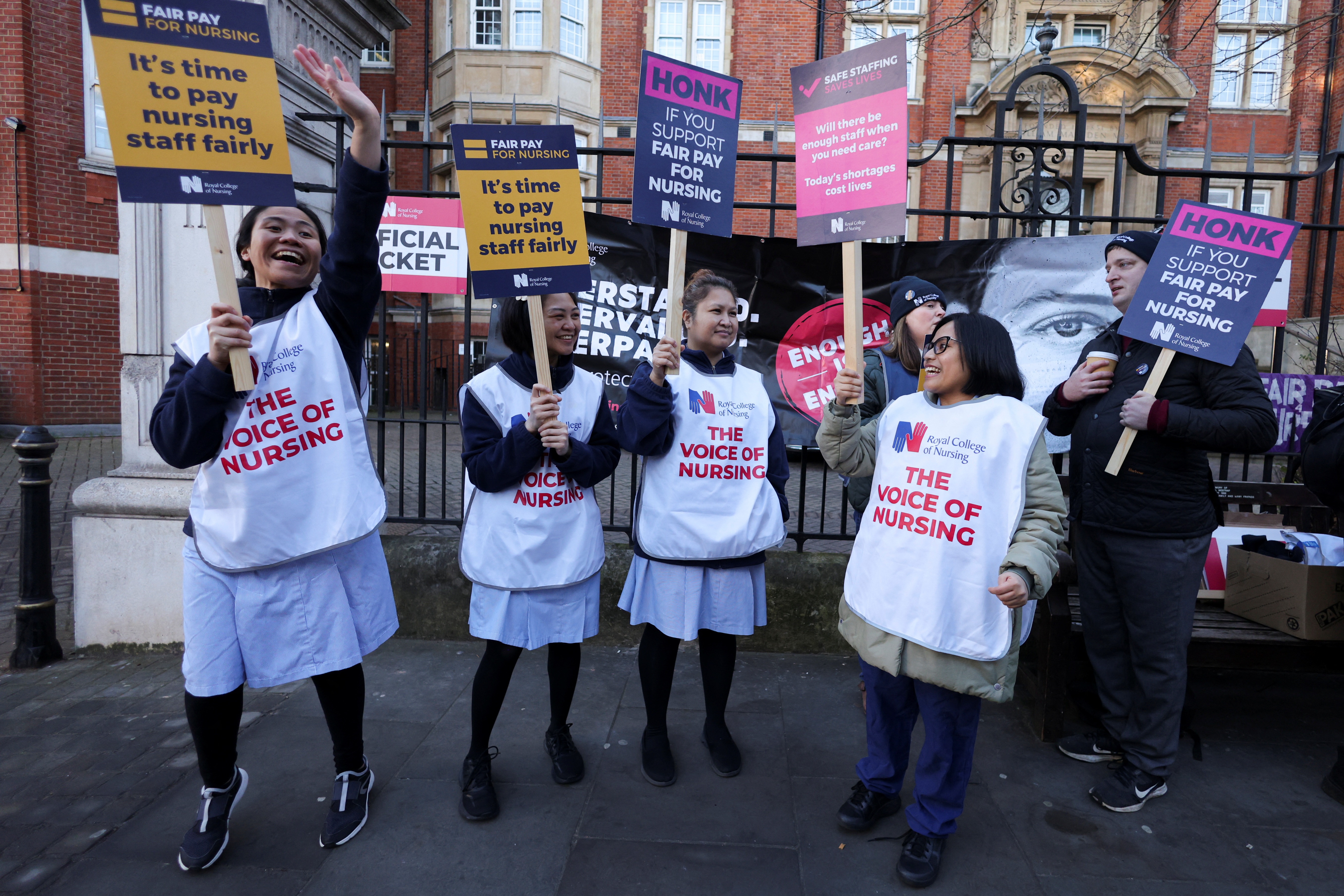 image British workers stage largest strike in history of health service