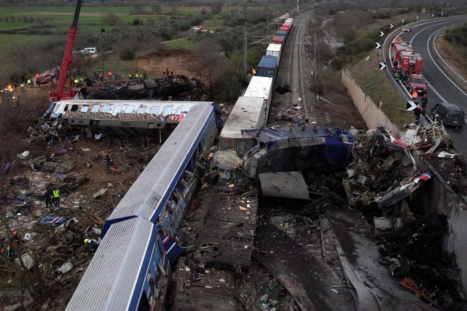 image Two trains collide in Greece, at least 36 killed, 85 injured (Videos)