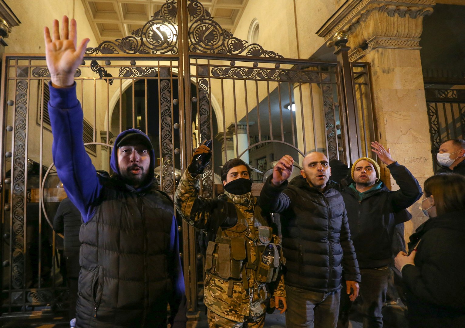 image Georgian protesters rally in Tbilisi after violent clashes with police