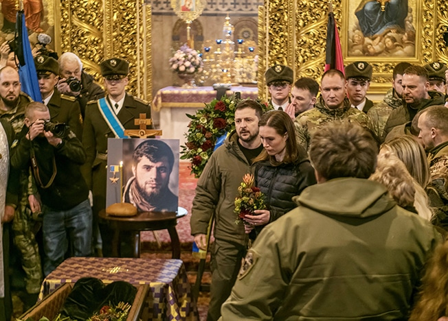 image Zelenskiy leads tributes to revered Ukrainian fighter killed in Bakhmut