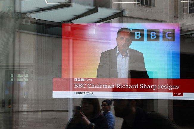 image BBC chairman Sharp resigns after breaching rules over Boris Johnson loan
