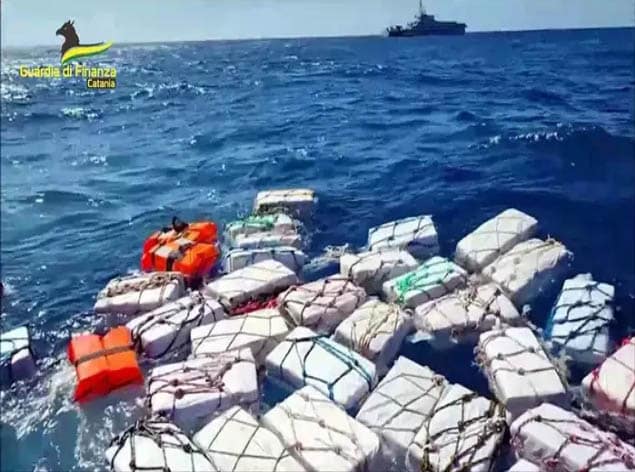 cover High tide! Italy police find two tonnes of cocaine floating at sea