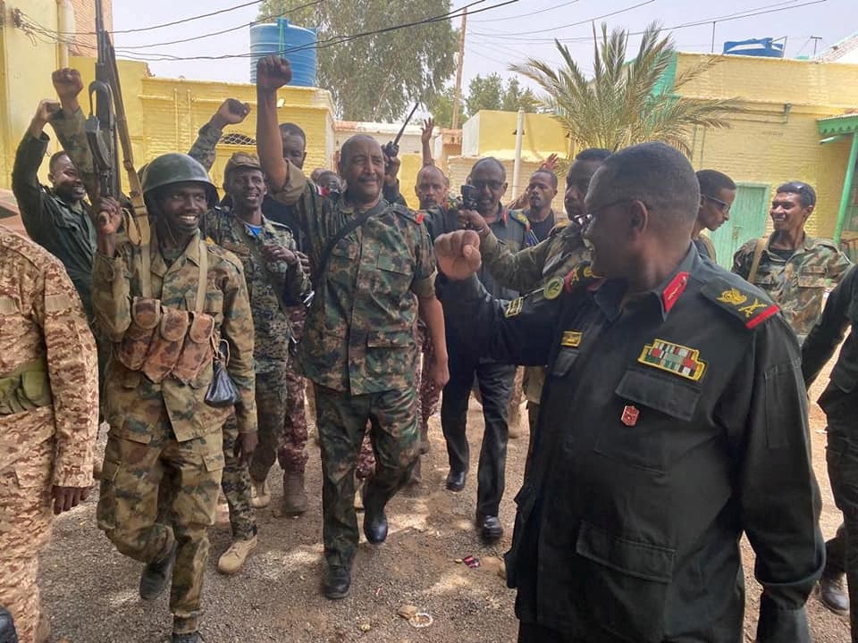 sudan's general abdel fattah al burhan talks to troops about truce extension
