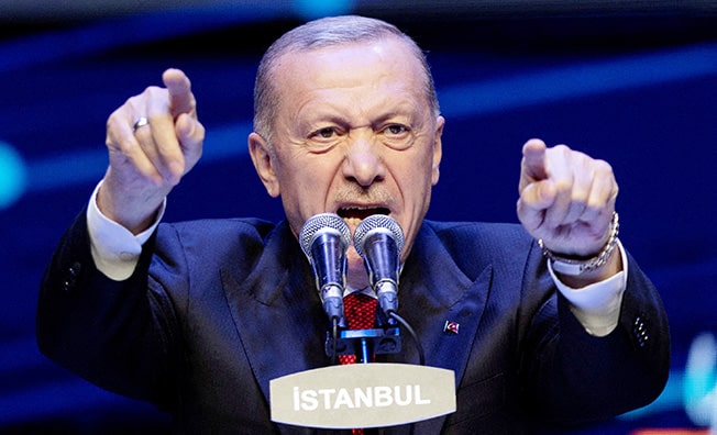file photo: turkish president tayyip erdogan addresses his supporters in istanbul