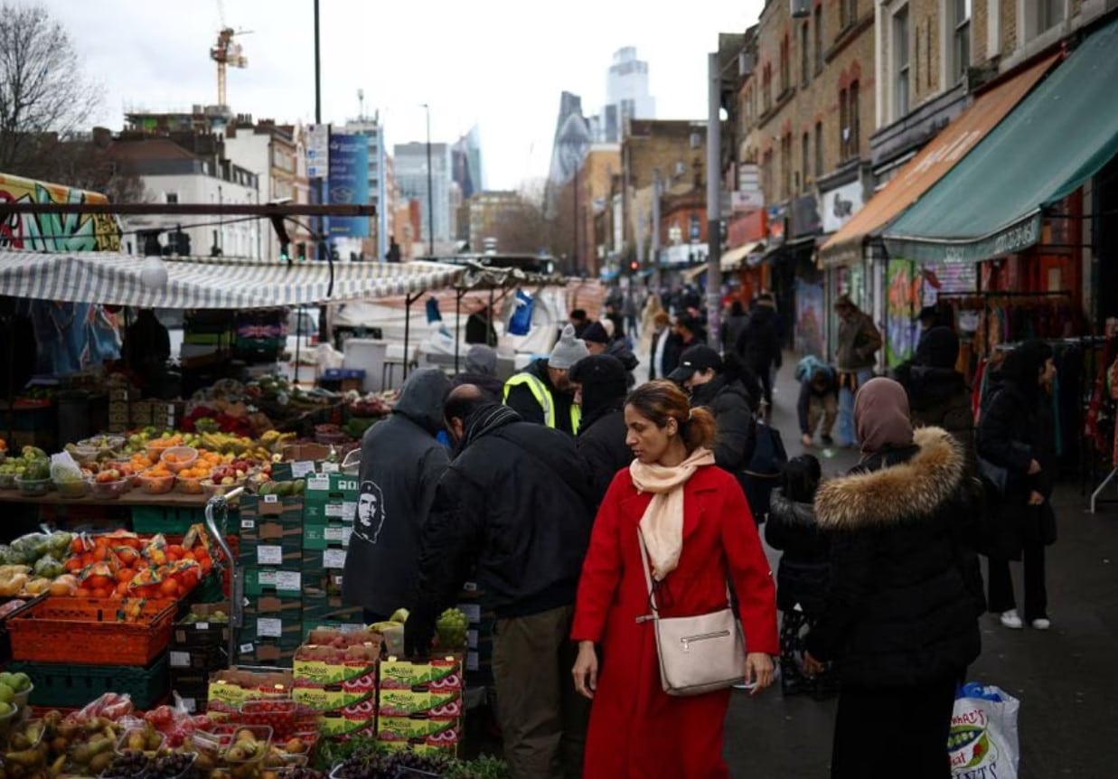 image UK inflation falls by less than expected, heaping pressure on BoE