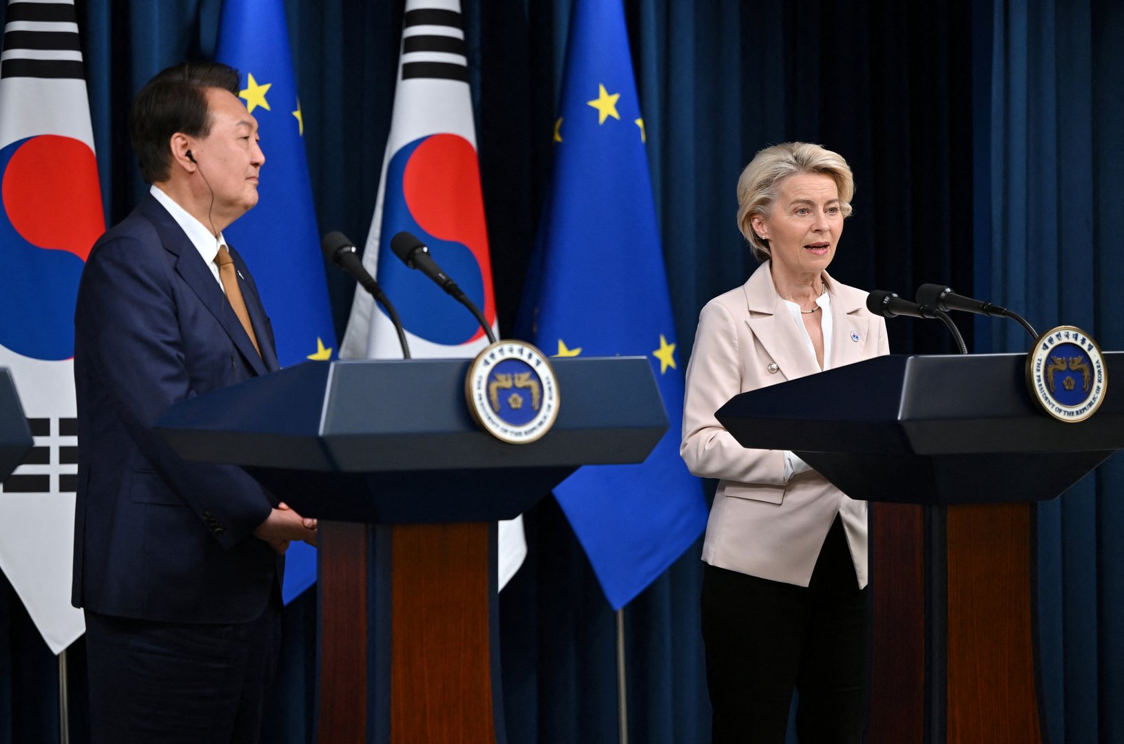 image South Korea, EU agree to boost security ties amid Ukraine, North Korea tension