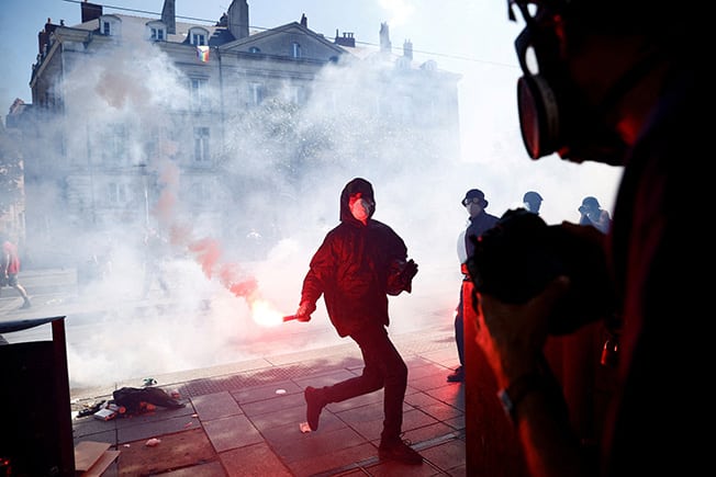 image French pension plan protesters briefly occupy Olympics HQ