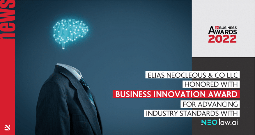 image Elias Neocleous earns Business Innovation Award for its A.I.