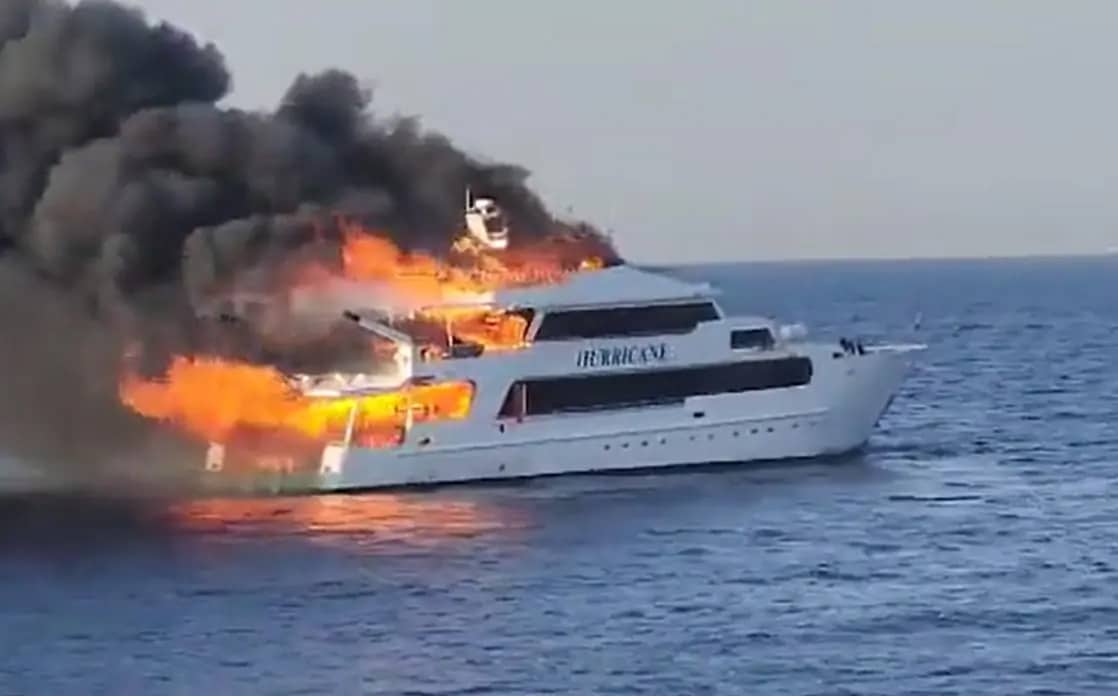 image Three British tourists missing after fire on boat in Red Sea