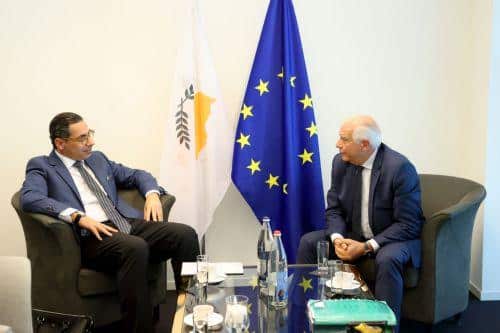 image Borrell and Kombos discuss Cyprob in Luxembourg meeting