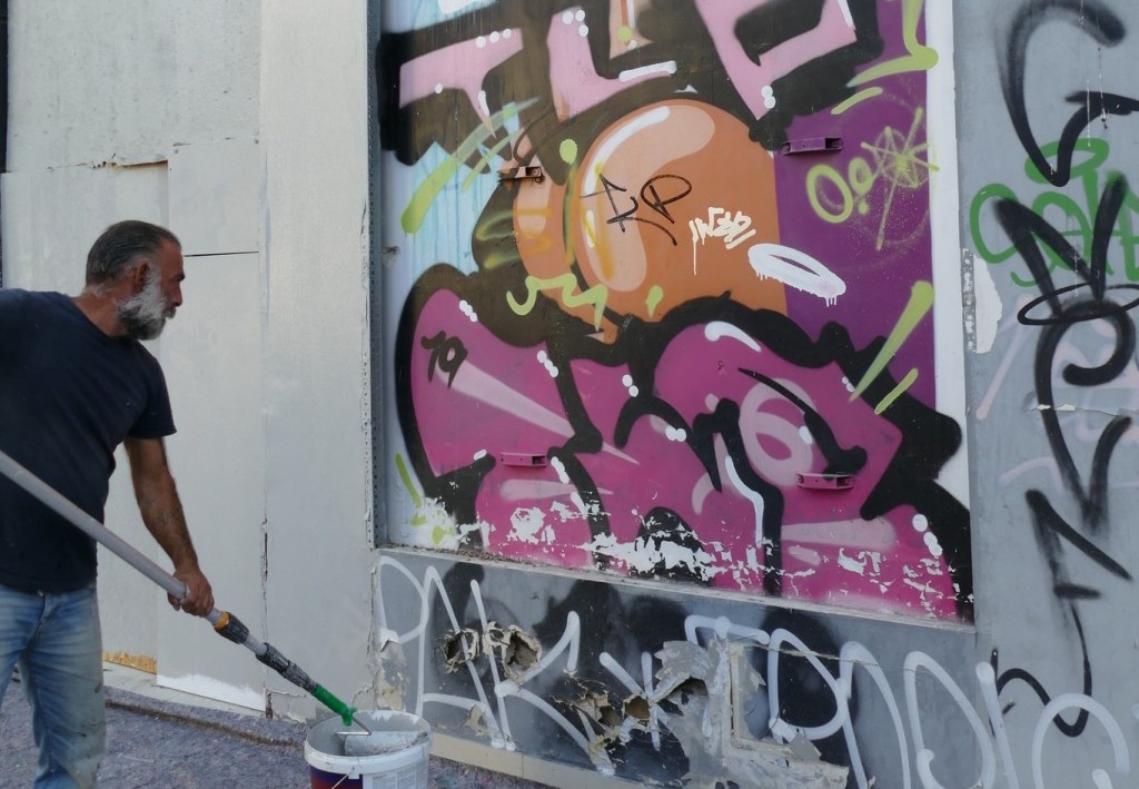 image Limassol task force fights graffiti