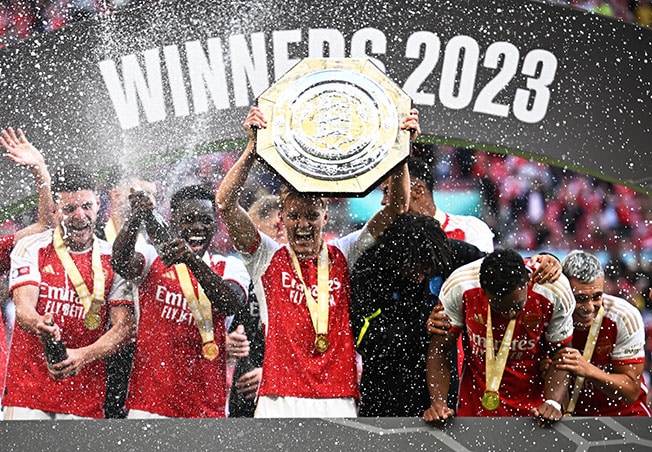 image Arsenal win shootout to deny Man City in Community Shield