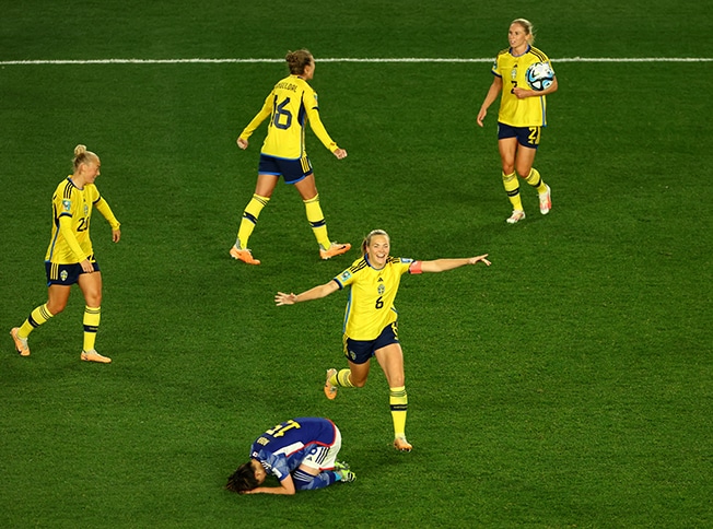 image Sweden hold off Japan fightback to reach Women&#8217;s World Cup semis