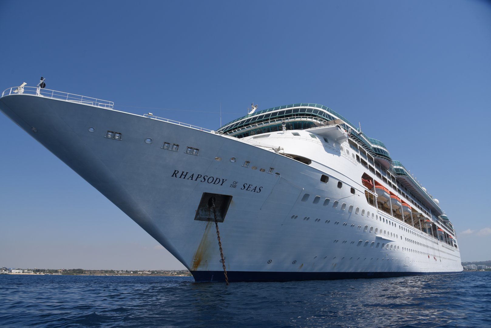 image Rhapsody of the Seas cruise ship arrives at Ayia Napa marina