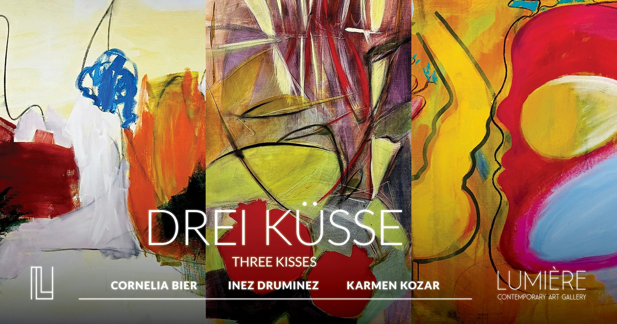 image Exhibition says it with three kisses