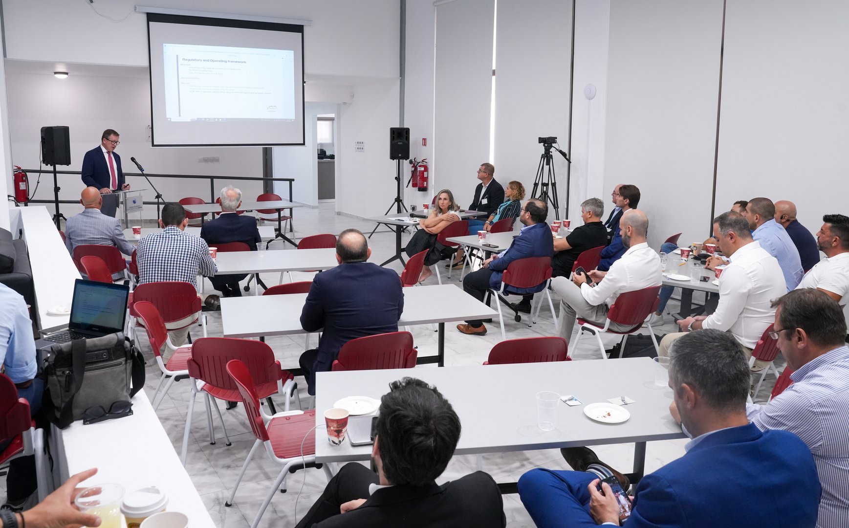 image Limassol port manager working with local stakeholders on green energy solutions