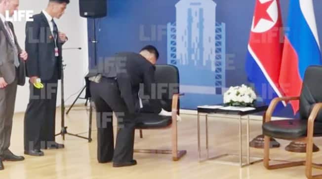 image North Korean security disinfected Kim’s chair at Putin summit