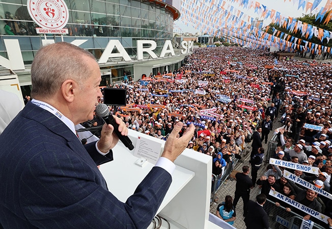 turkish president erdogan addresses his supporters in ankara