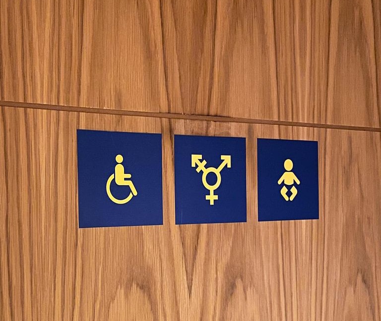cropped gender neutral toilets, nicosia municipal theatre