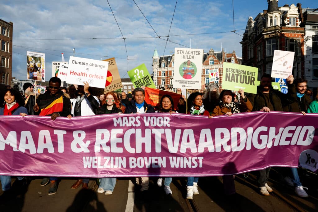 the march for climate and justice, in amsterdam