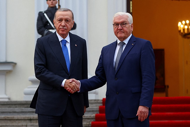 cover Seeking jets and trade deals, Turkey&#8217;s Erdogan visits awkward ally Germany