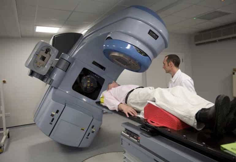 patient undergoes radiotherapy