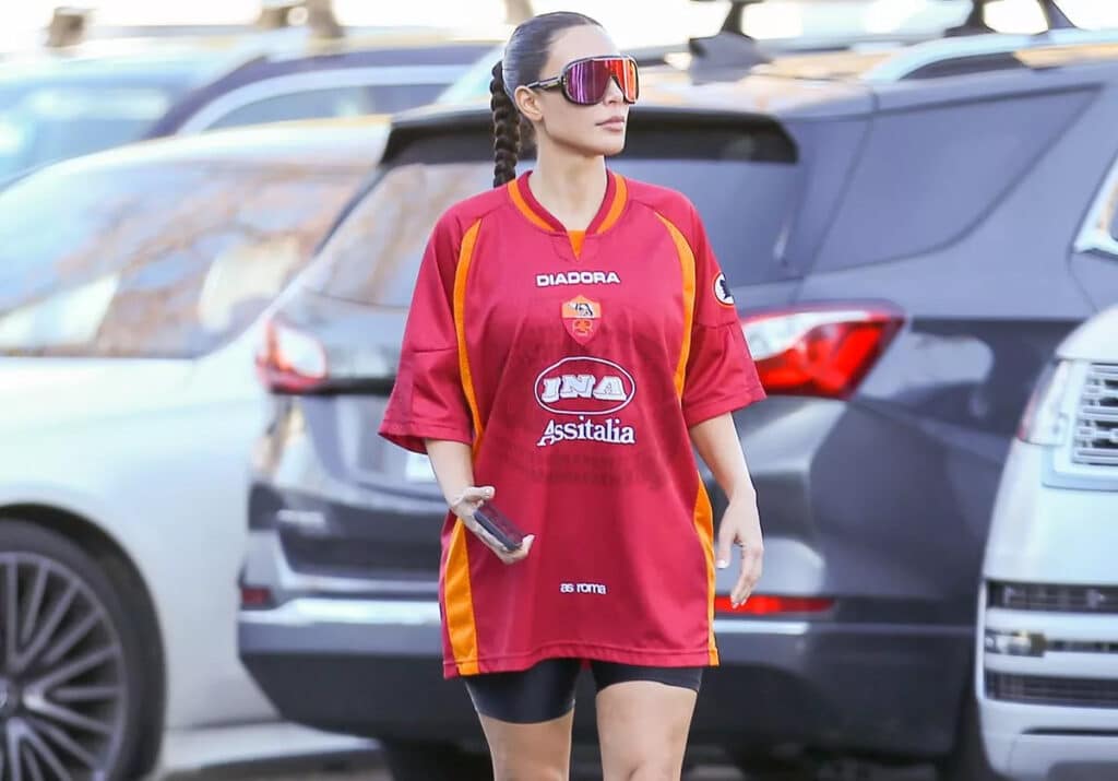 fashion main kim kardashian has been spotted wearing football jerseys