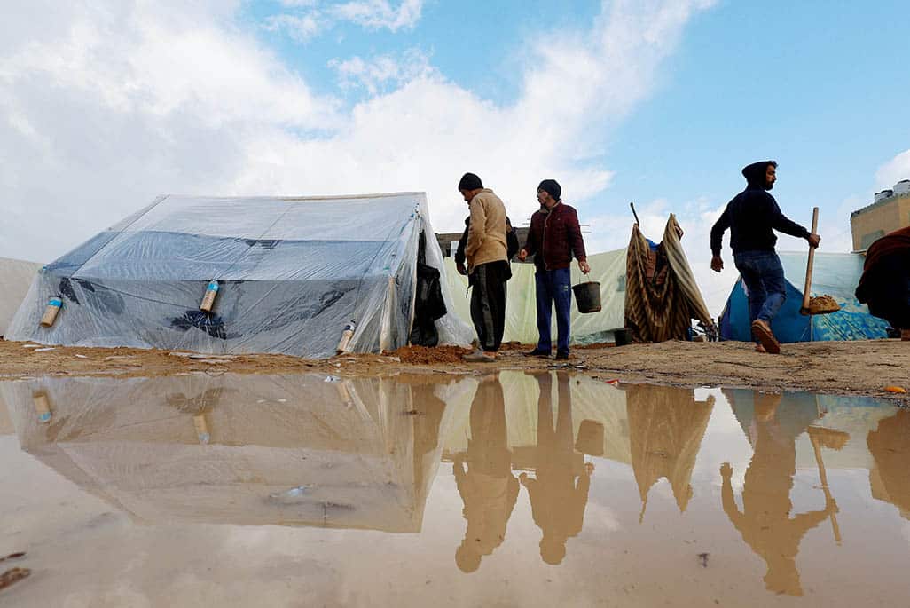 image Tents flooded as Gaza rain worsens misery of displaced families