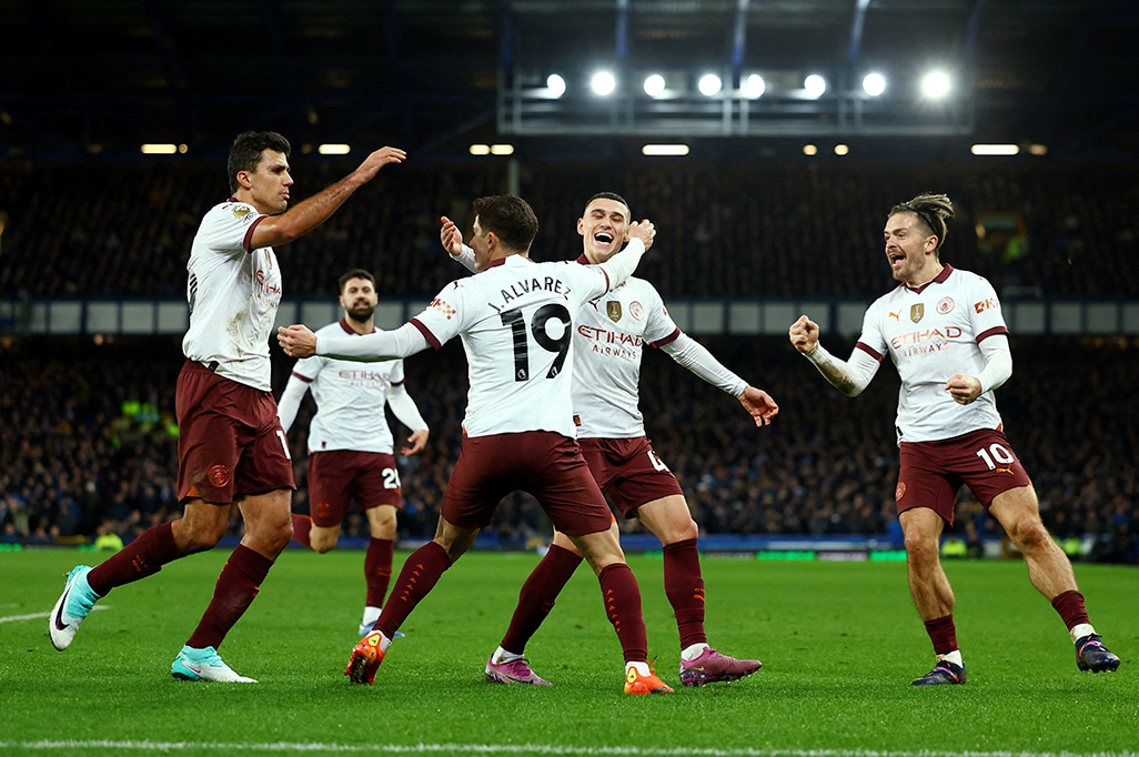 image Man City earn comeback win at Everton to go fourth