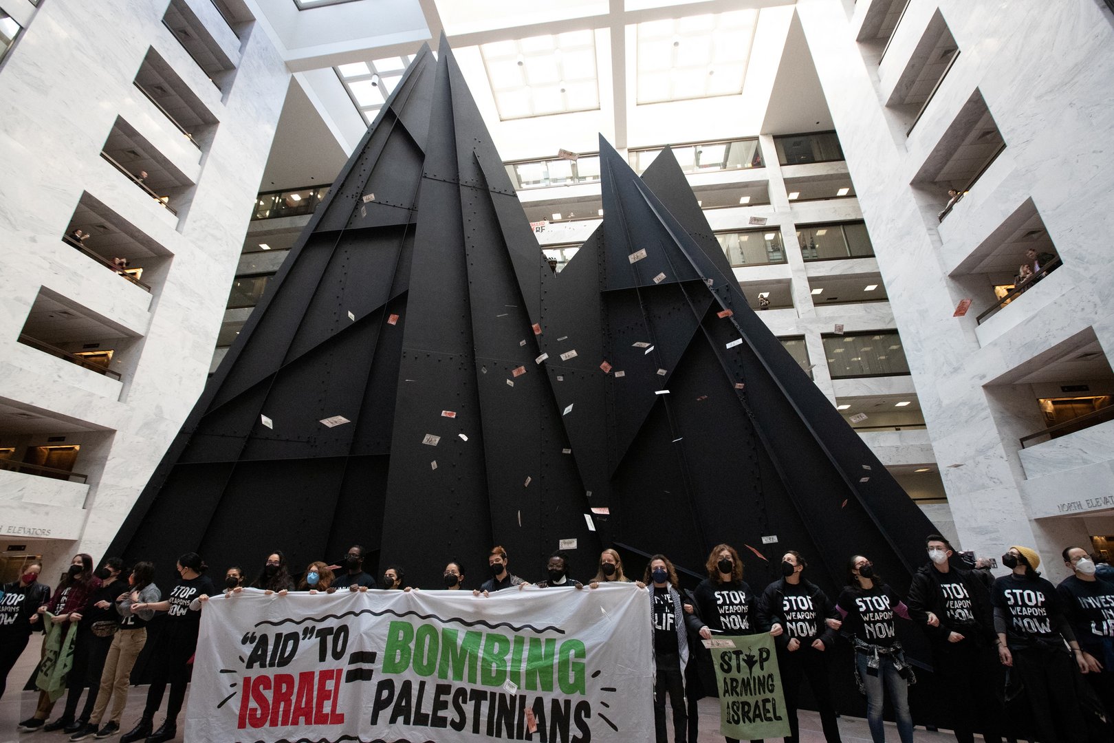 image Activists calling for Gaza ceasefire protest in US Senate office building