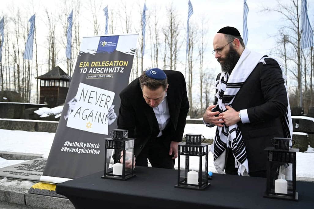 image Musk makes private visit to site of Auschwitz death camp