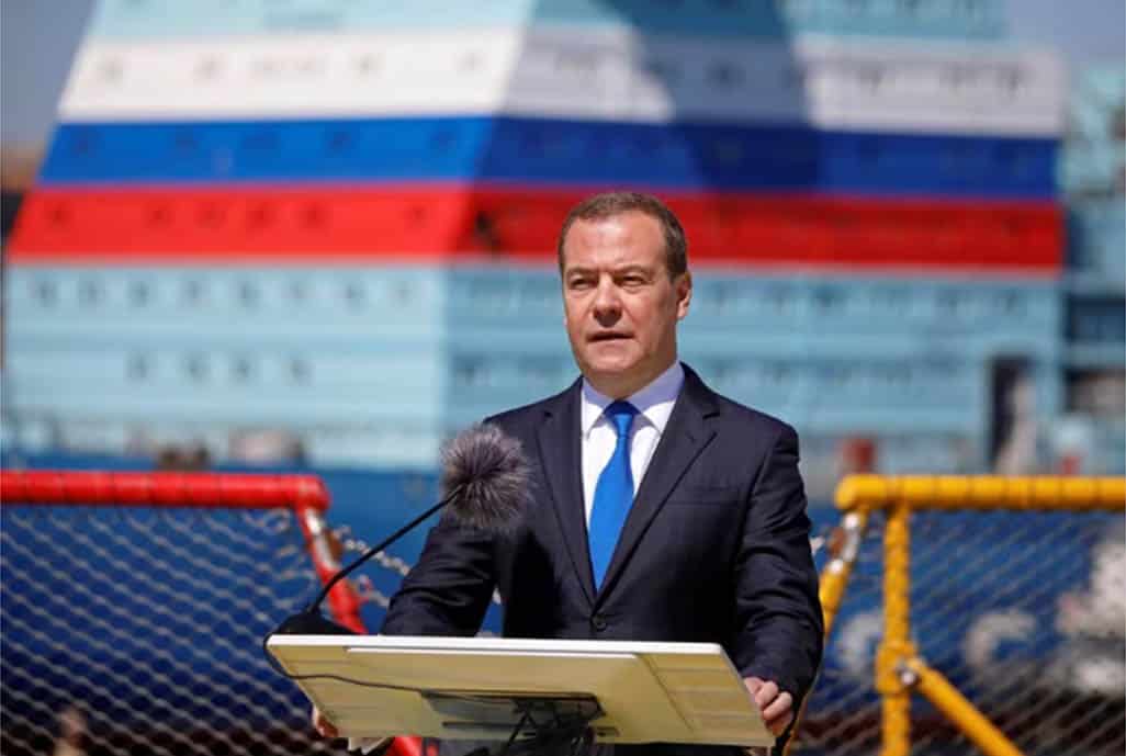 image Russia&#8217;s Medvedev: UK troop deployment to Ukraine would be war declaration
