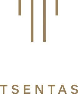 tsentas logo in black and gold