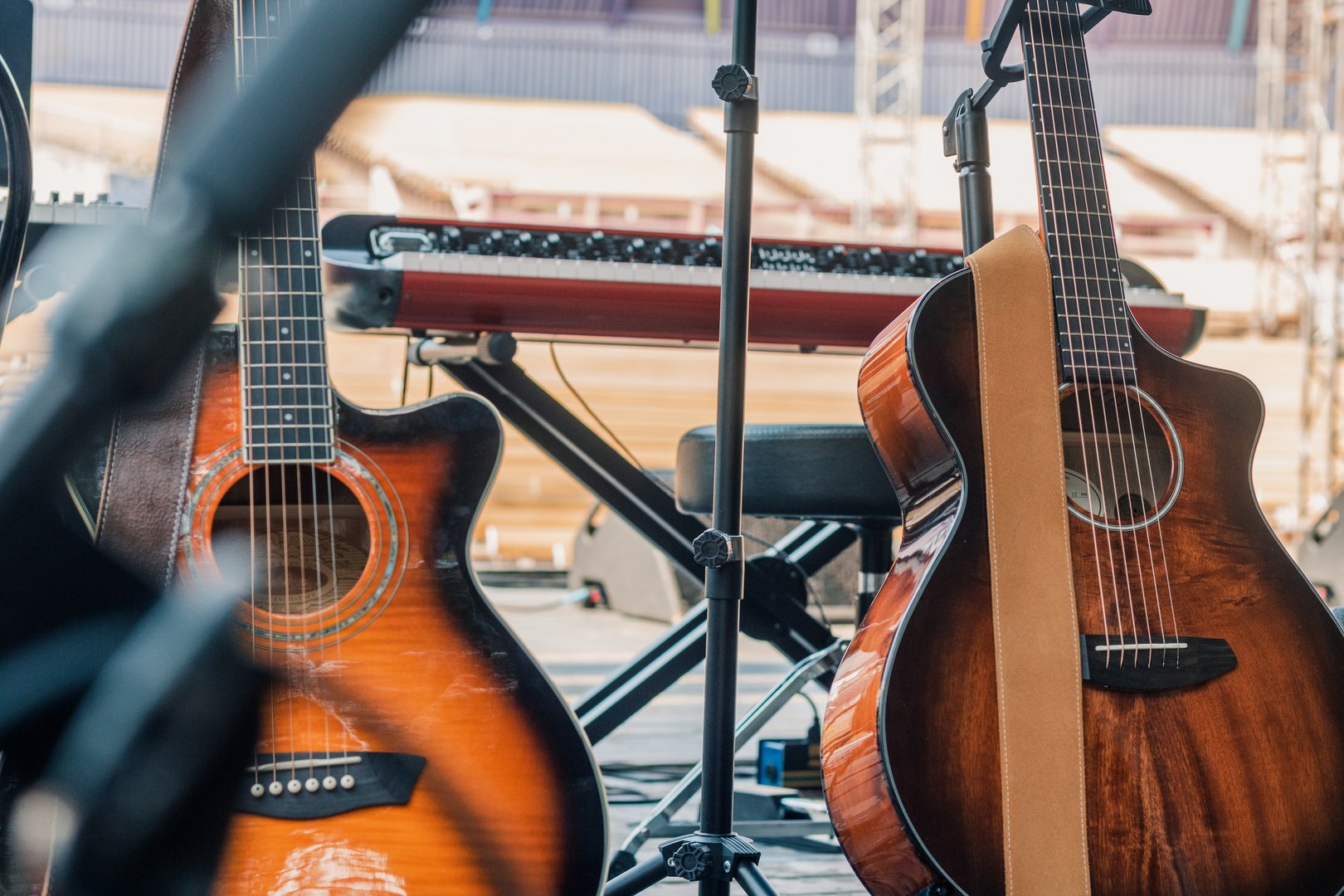 image 200 guitars on stage