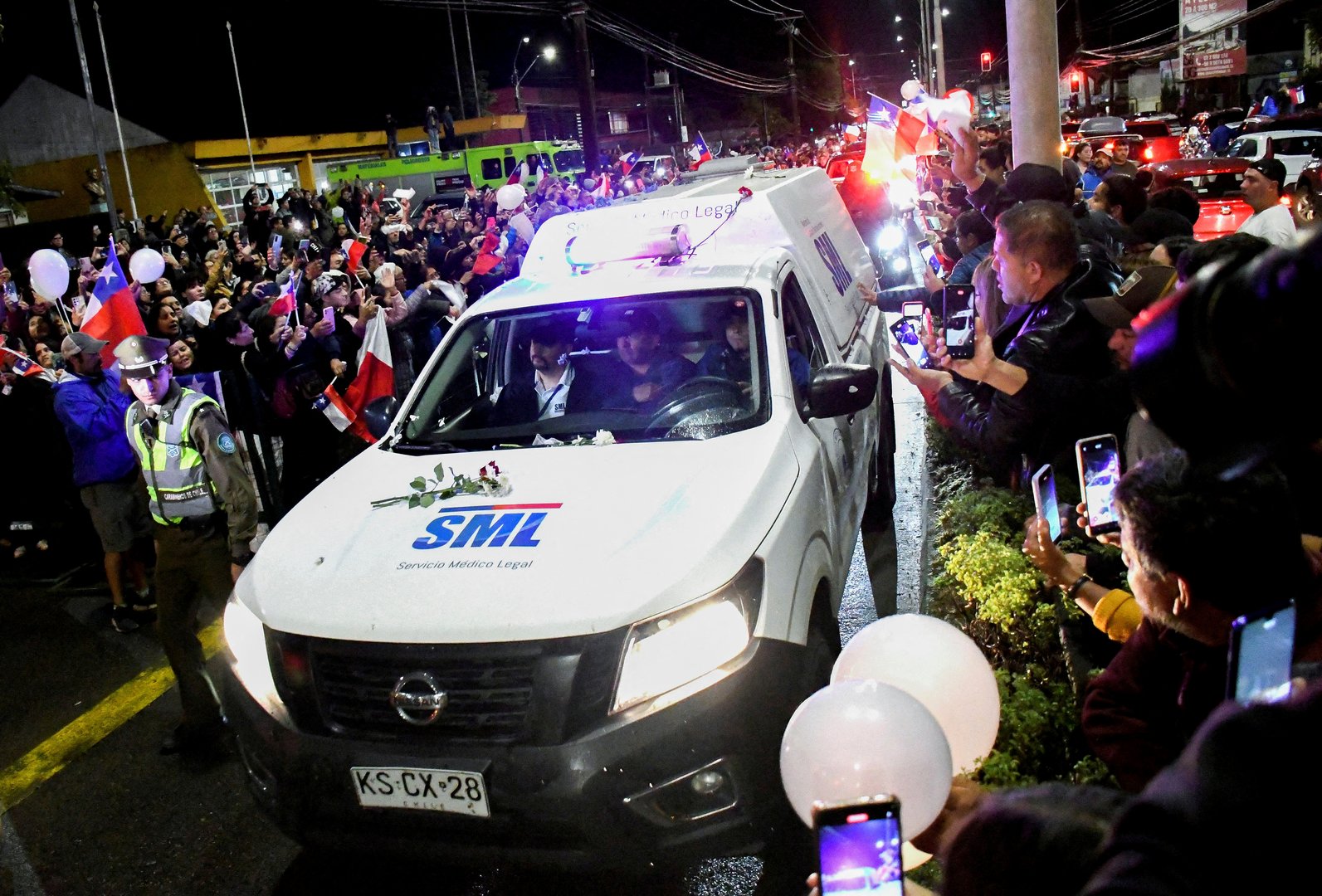 cover Chileans throng streets for former president&#8217;s funeral procession