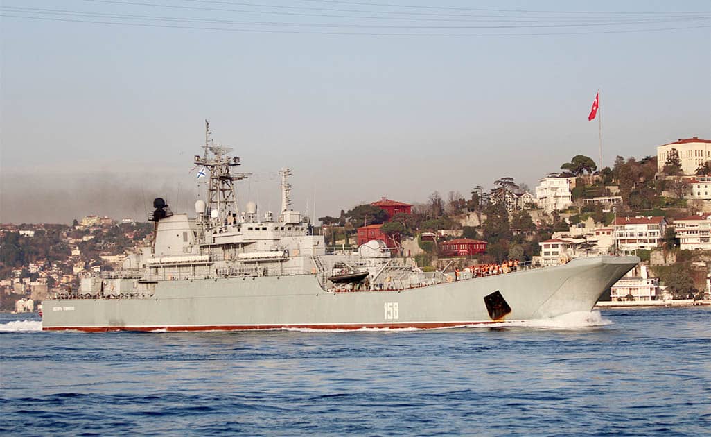 image Ukraine says it sank Russian large landing warship in Black Sea