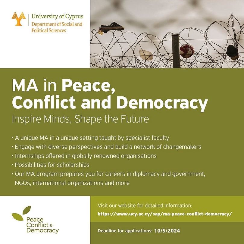 Pursue an MA in Peace, Conflict & Democracy at UCY