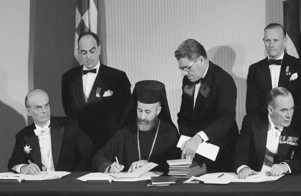 comment leontios after makarios' exile and until the signing of the zurich london agreements, no substantial negotiations took place