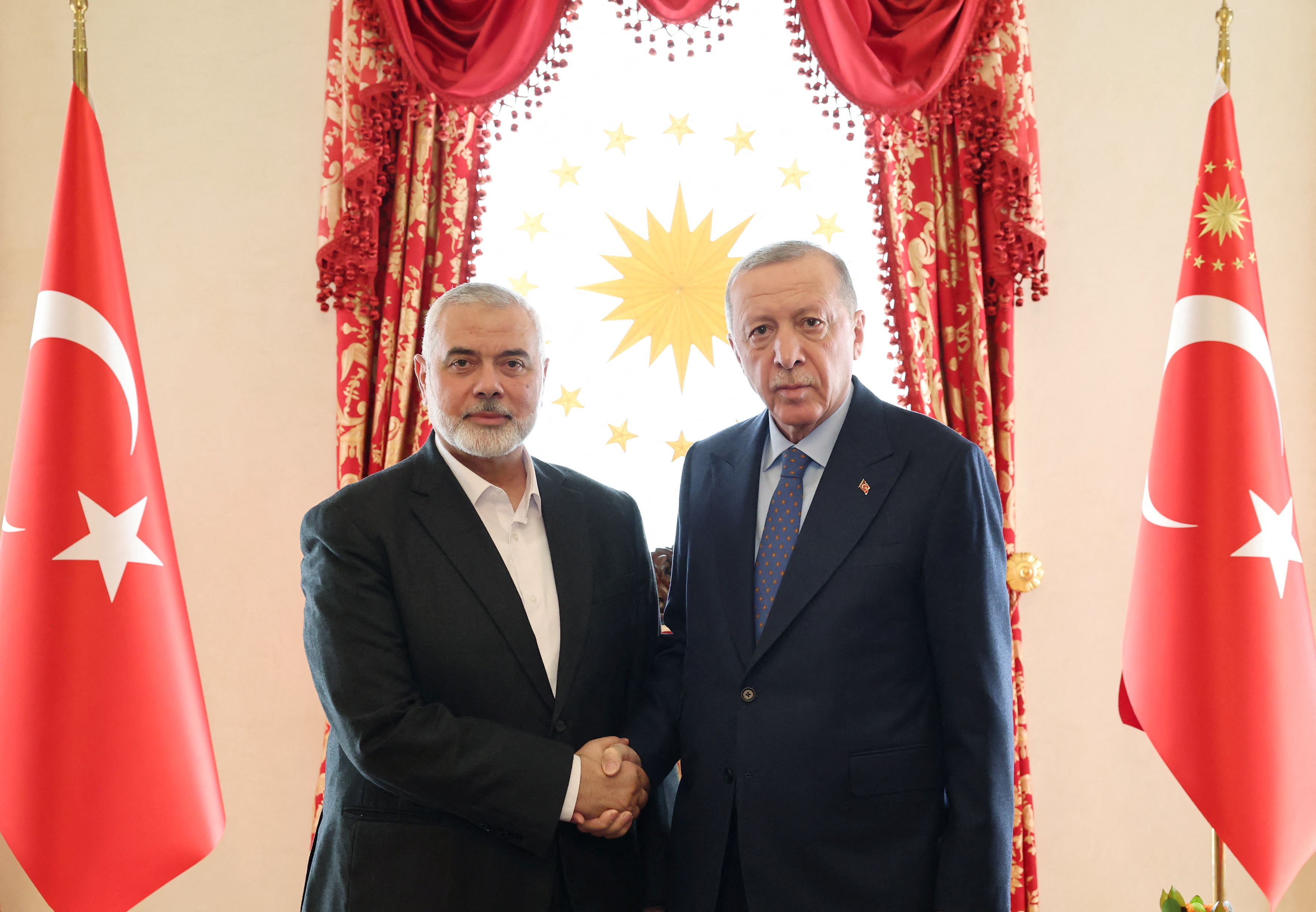 image Erdogan meets Hamas leader in Turkey, discusses efforts for regional peace