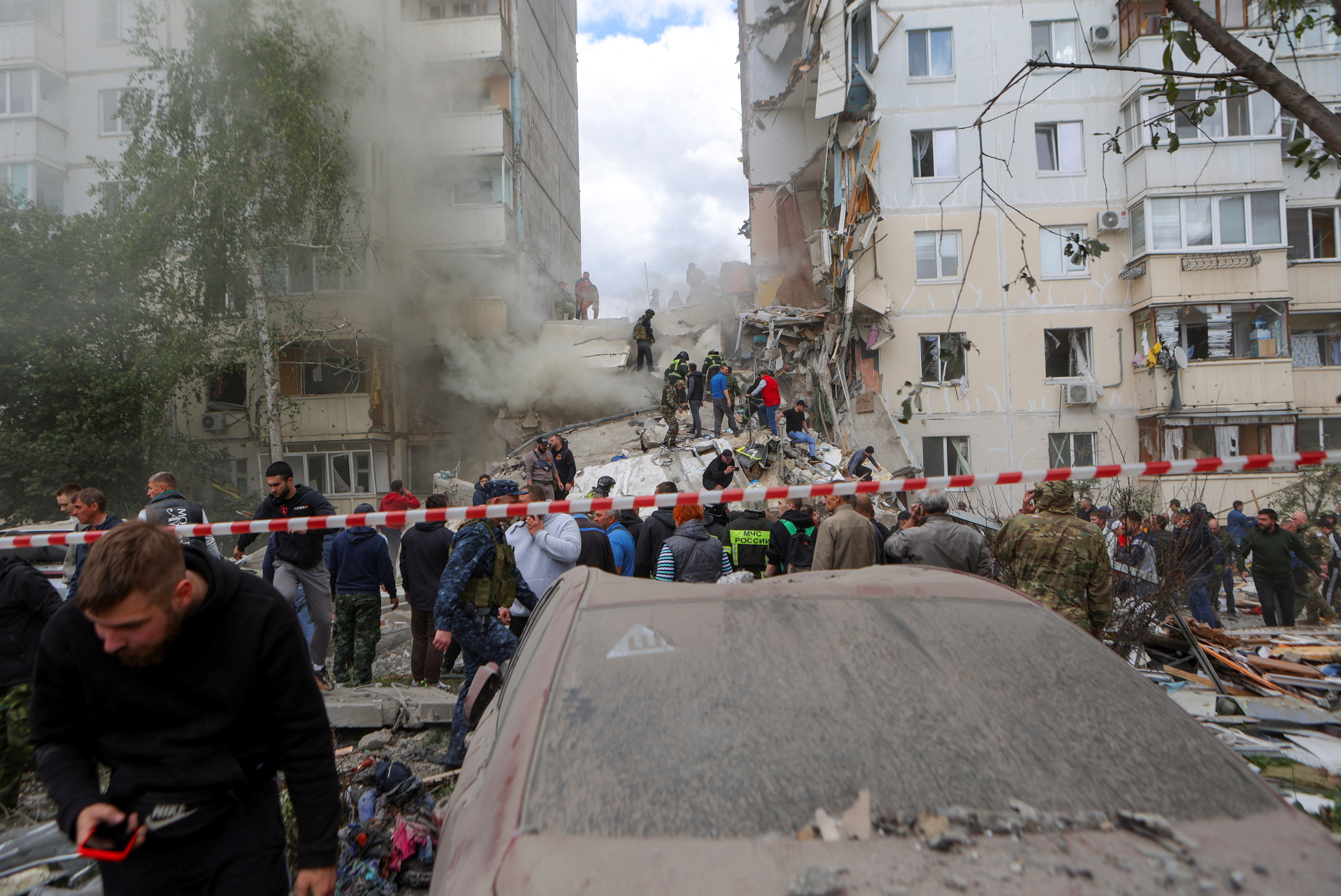 image Ukrainian strike on apartment block kills 15, Russia says