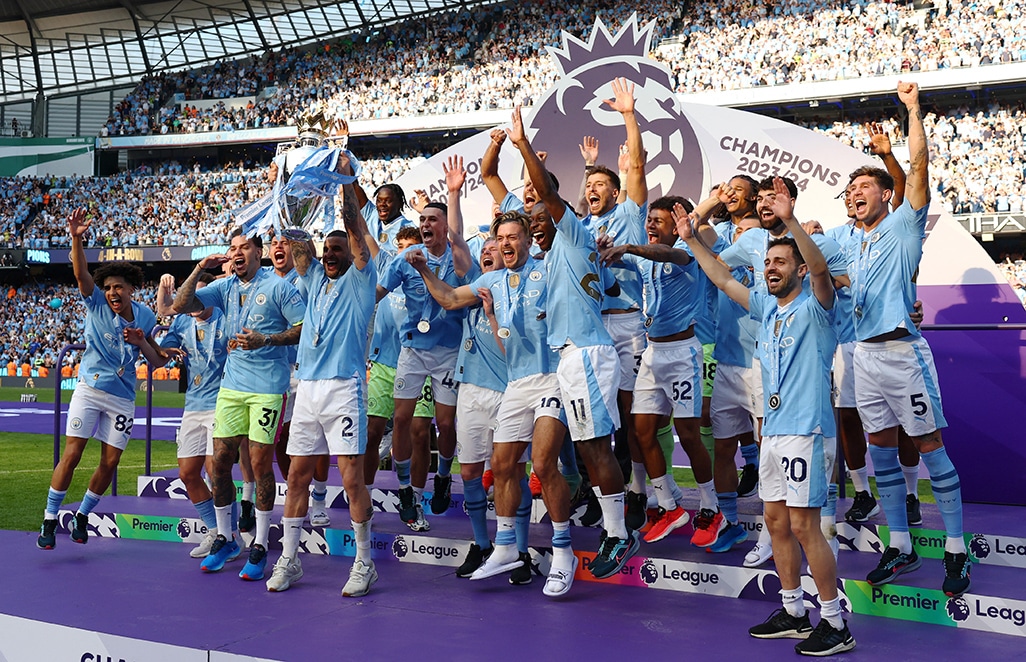 image Man City win record fourth title in a row