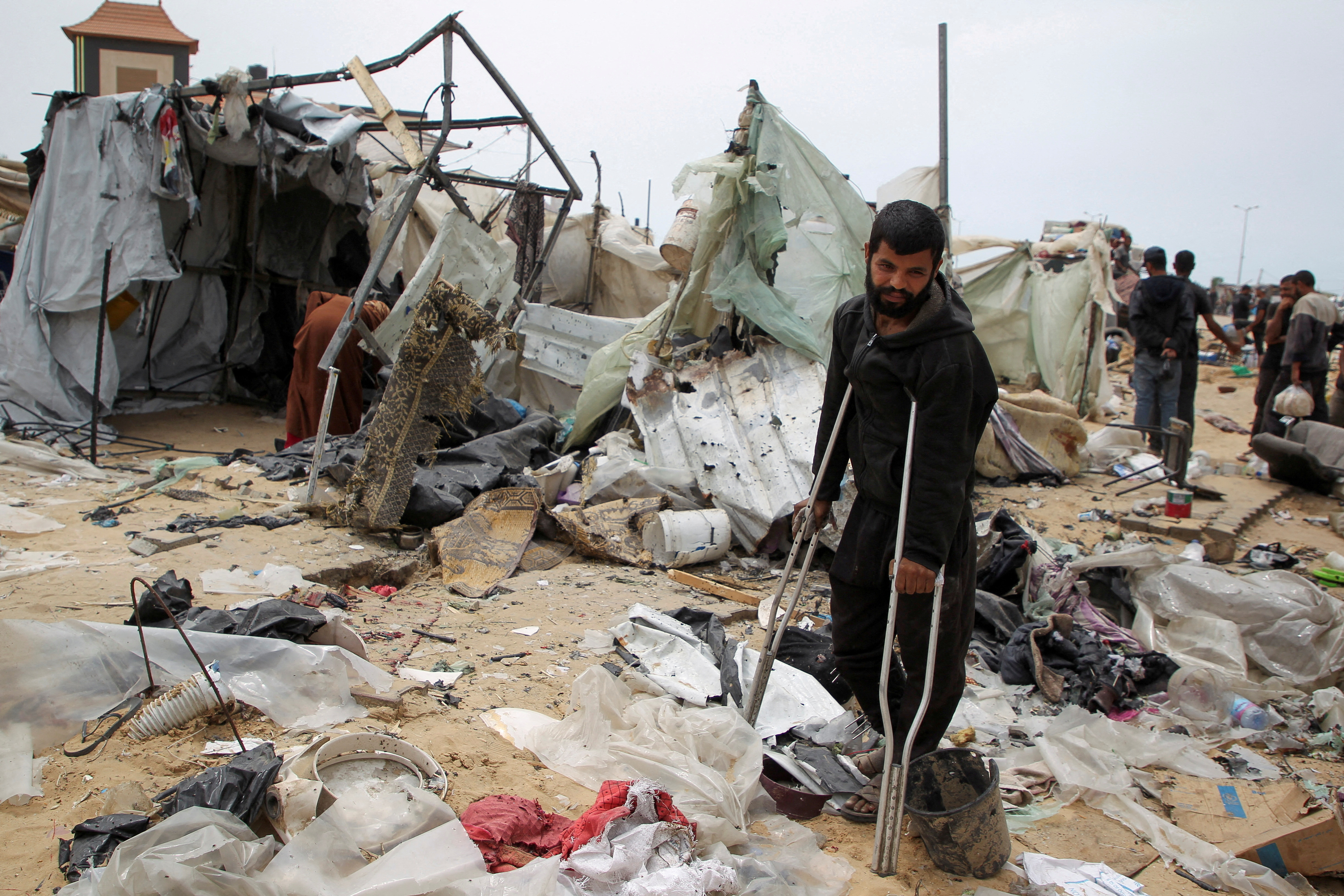 cover Israel denies strike on camp near Rafah that Gaza officials say killed 21 people