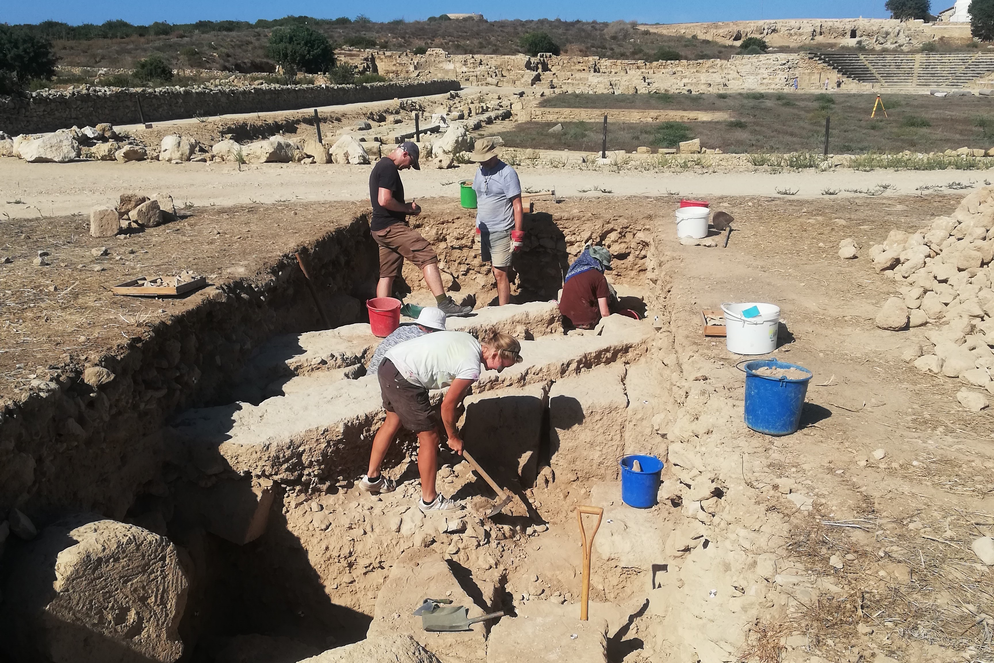 image Archaeological dig maps city scape of ancient Paphos