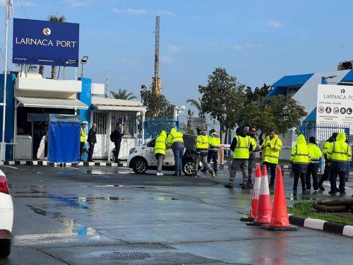 image Workers awaiting developments at Larnaca port